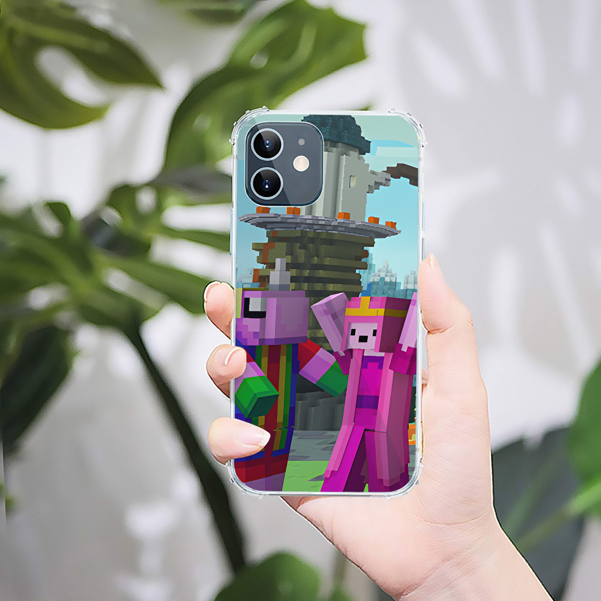 （画像用） マインクラフト ブロックの世界 Minecraft MC Block world 【iPhone 12シリーズ対応】透明スマホケース（クリアソフトケース）